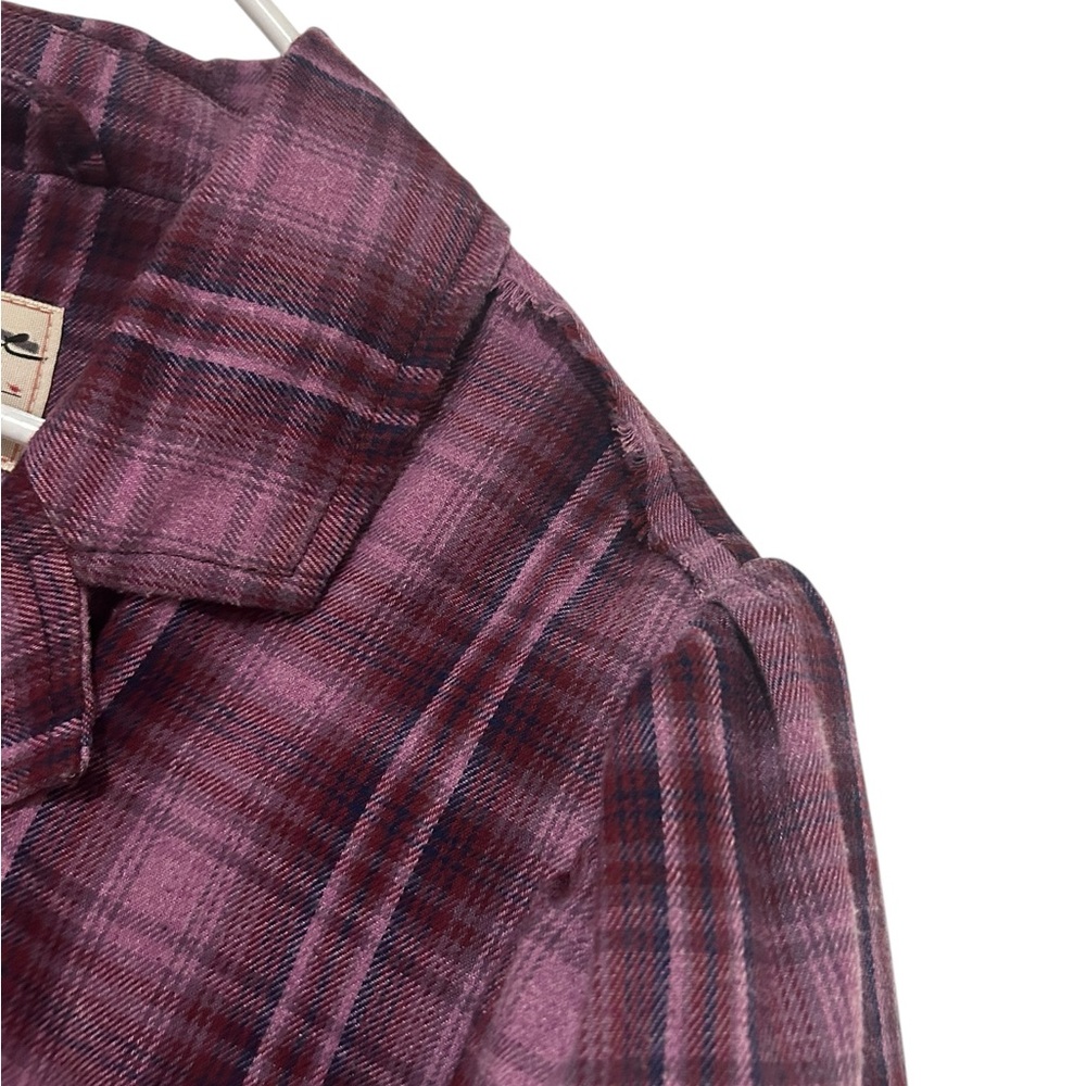 Free People We The Free purple Alessandra cropped plaid blazer - Picture 4 of 6